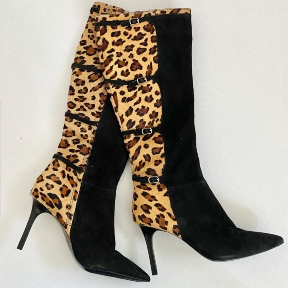 Ralph Lauren calf hair leather boots